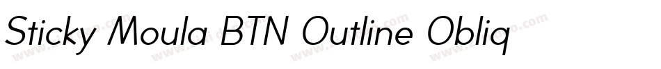 Sticky Moula BTN Outline Oblique字体转换
